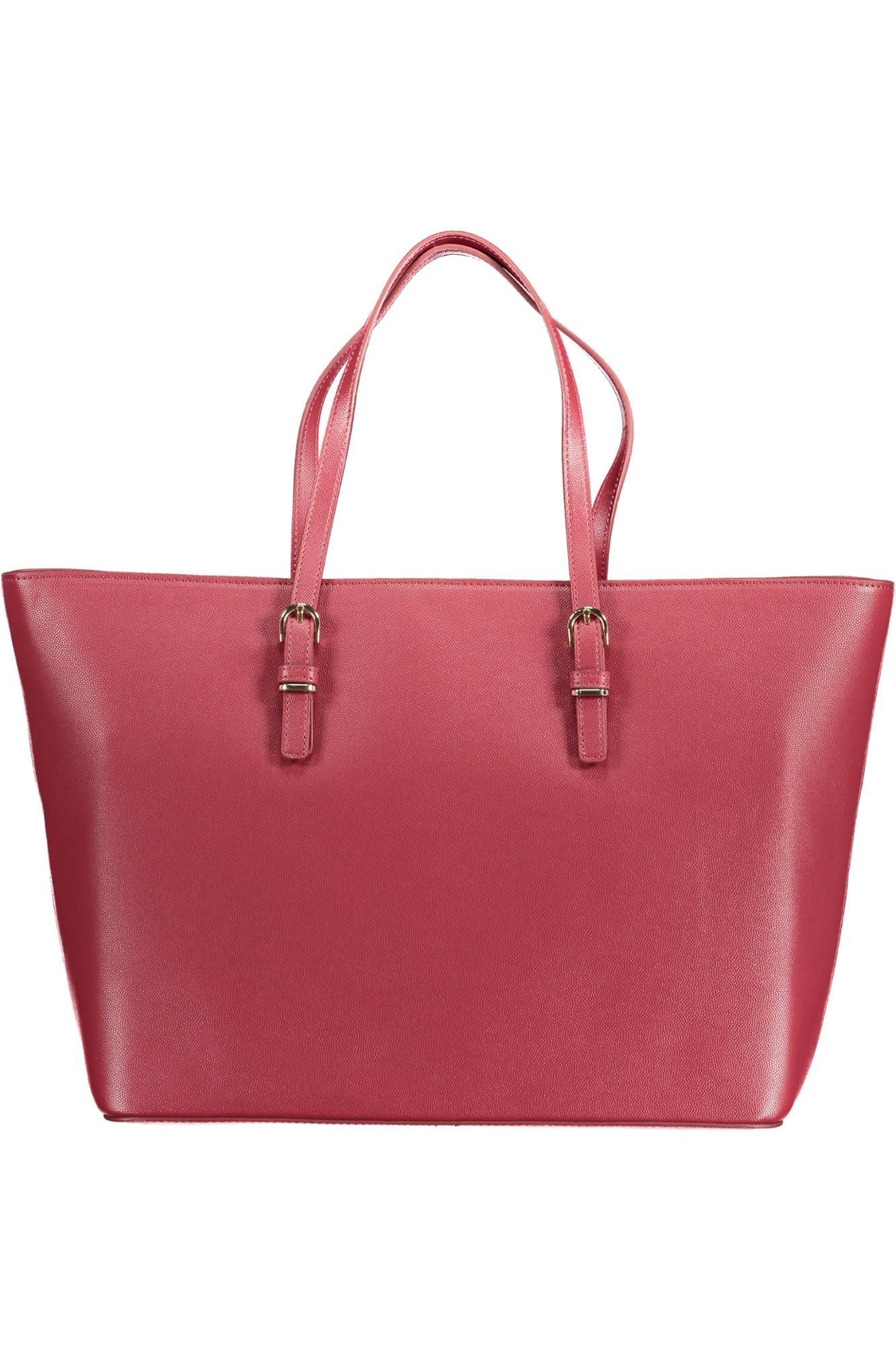 Elegant Red Shoulder Tote with Laptop Holder