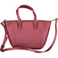 Chic Red Polyurethane Handbag with Logo Detail