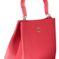 Chic Red Polyurethane Handbag with Logo Detail
