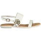 Chic Ankle Strap White Leather Sandals