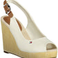 Chic White Embroidered Wedge Sandals