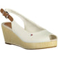 Chic White Ankle Buckle Heeled Sandals