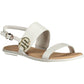 Chic Ankle Strap White Leather Sandals