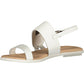 Chic Ankle Strap White Leather Sandals