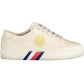 Beige Lace-Up Sneaker with Iconic Accents