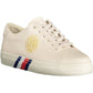 Beige Lace-Up Sneaker with Iconic Accents