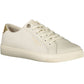 Chic Beige Lace-up Sneakers with Contrasting Sole