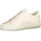 Beige Lace-Up Sneaker with Iconic Accents