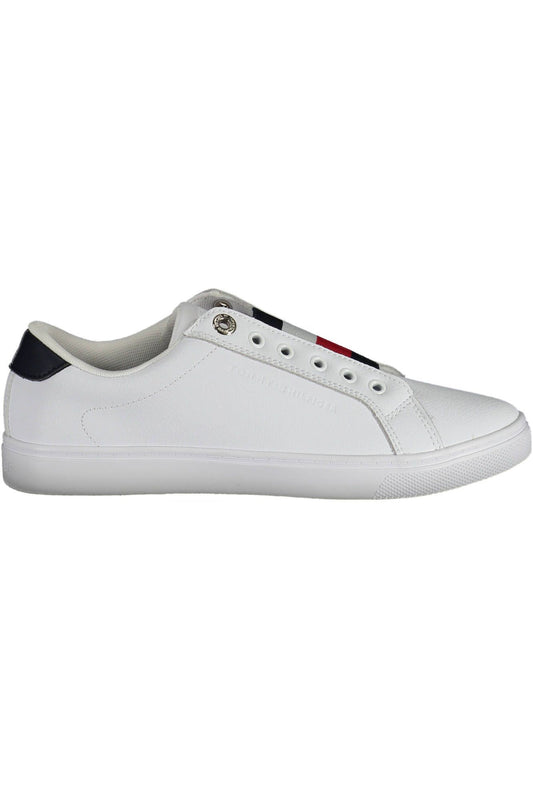 White Elastic Logo Sneakers