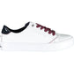 Chic White Leather Sneakers with Contrast Detail
