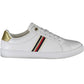 Sleek White Lace-Up Sports Sneakers
