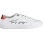 Chic White Lace-Up Sneakers with Logo Accent