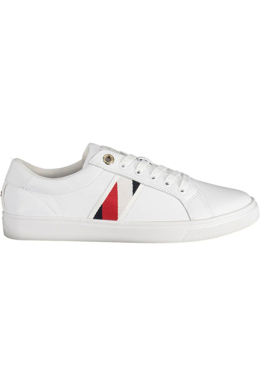 Chic White Lace-Up Sneakers with Logo Detail