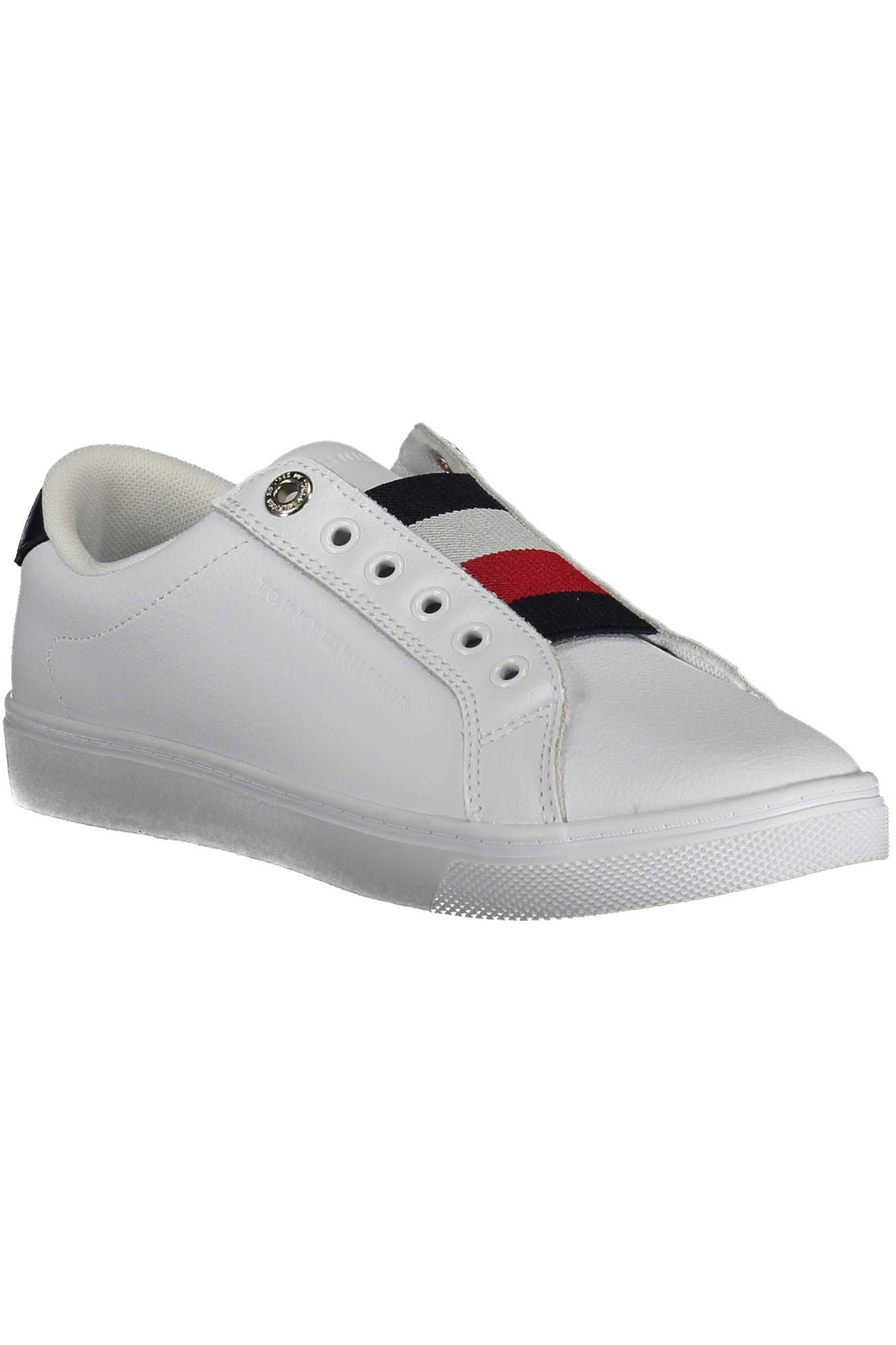 White Elastic Logo Sneakers