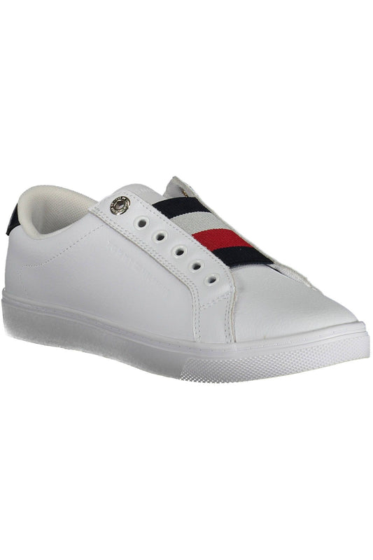 White Elastic Logo Sneakers