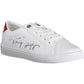 Chic White Lace-Up Sneakers with Logo Accent