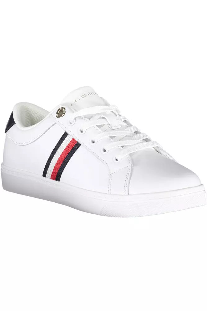 Eco-Conscious White Sneakers with Logo Accent