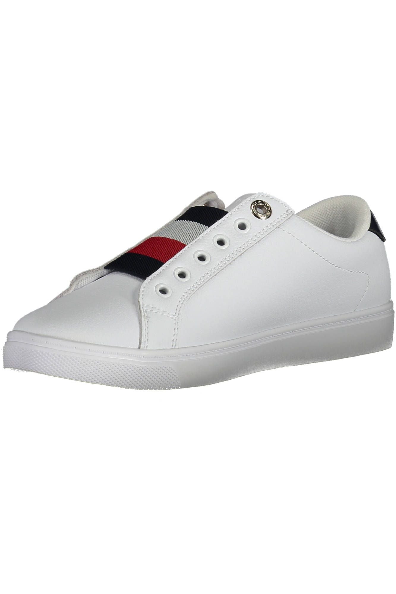 White Elastic Logo Sneakers