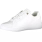 Chic White Lace-Up Sneakers with Logo Detail