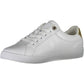 Sleek White Lace-Up Sports Sneakers