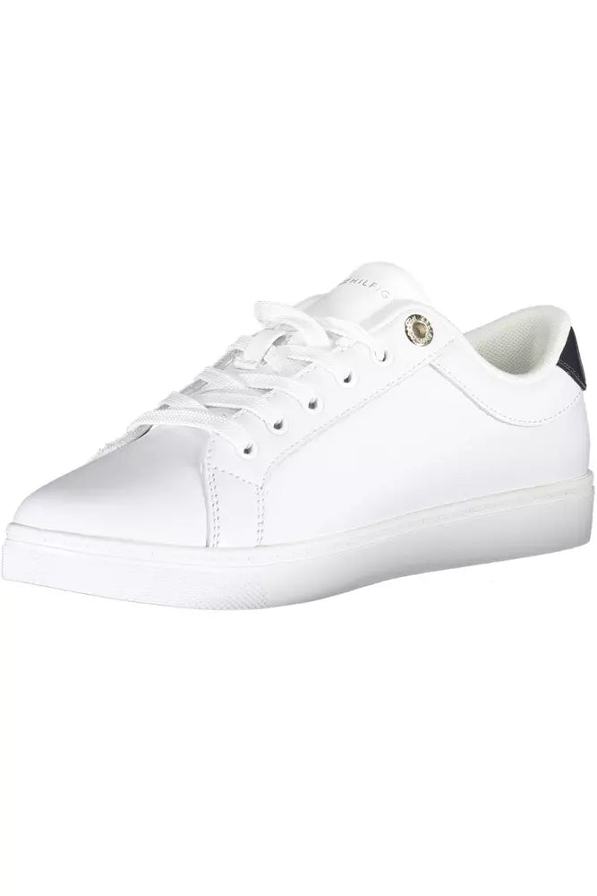 Eco-Conscious White Sneakers with Logo Accent