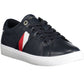 Chic Blue Lace-Up Sneakers with Logo Accent