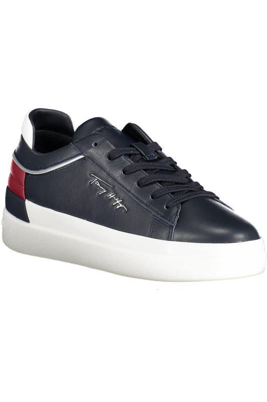 Sleek Blue Lace-Up Sports Sneakers