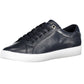 Chic Blue Lace-Up Sneakers with Logo Accent