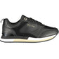 Sleek Black Lace-Up Sports Sneakers