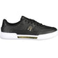 Chic Black Lace-Up Sneakers with Contrasting Accents