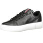 Chic Black Cotton-Leather Blend Sneakers