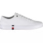 Sleek White Lace-Up Sneakers with Logo Detail