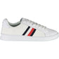Chic White Laced Sneakers With Logo Detail