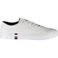 Sleek White Lace-Up Sneakers with Logo Detail