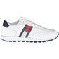 Sleek White Lace-Up Sports Sneakers