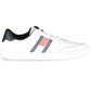 Sleek White Leather Sneakers with Embroidery Detail