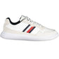 Sleek White Lace-up Sneakers with Contrast Detail