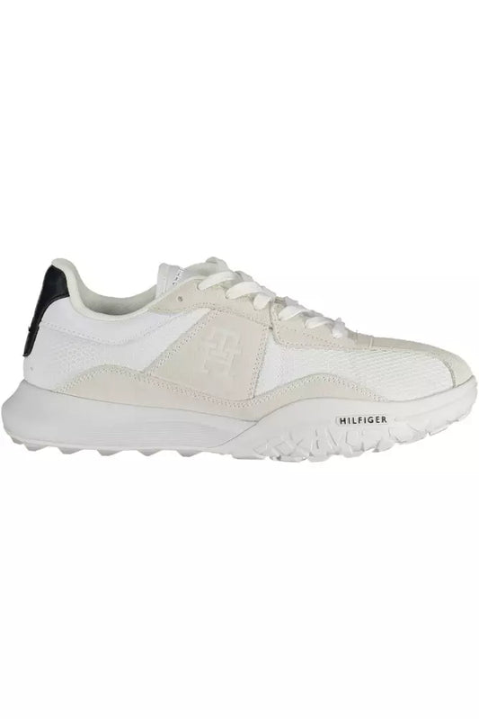 Eco-Conscious White Sneakers with Logo Detail