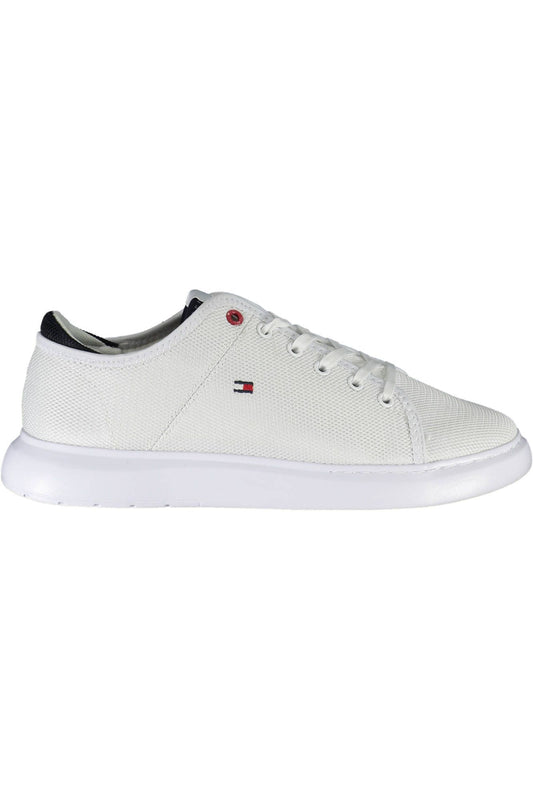 Eco-Conscious White Sports Sneakers with Logo Detail