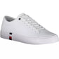 Sleek White Lace-Up Sneakers with Logo Detail