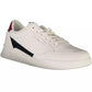 Chic White Lace-Up Sneakers with Contrasting Accents