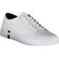 Sleek White Lace-Up Sneakers with Logo Detail