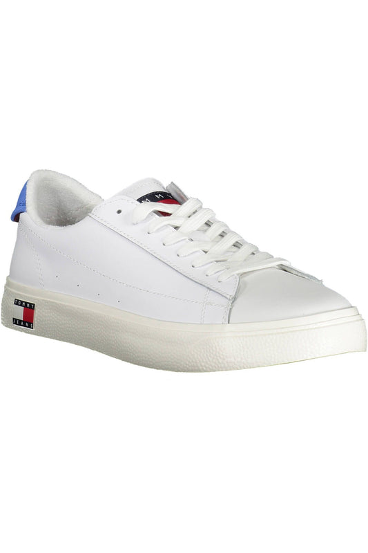 Eco-Conscious White Sneakers with Logo Detail