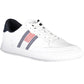 Sleek White Leather Sneakers with Embroidery Detail
