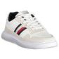 Sleek White Lace-up Sneakers with Contrast Detail