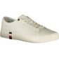 Elegant White Lace-Up Sneakers with Logo Detail