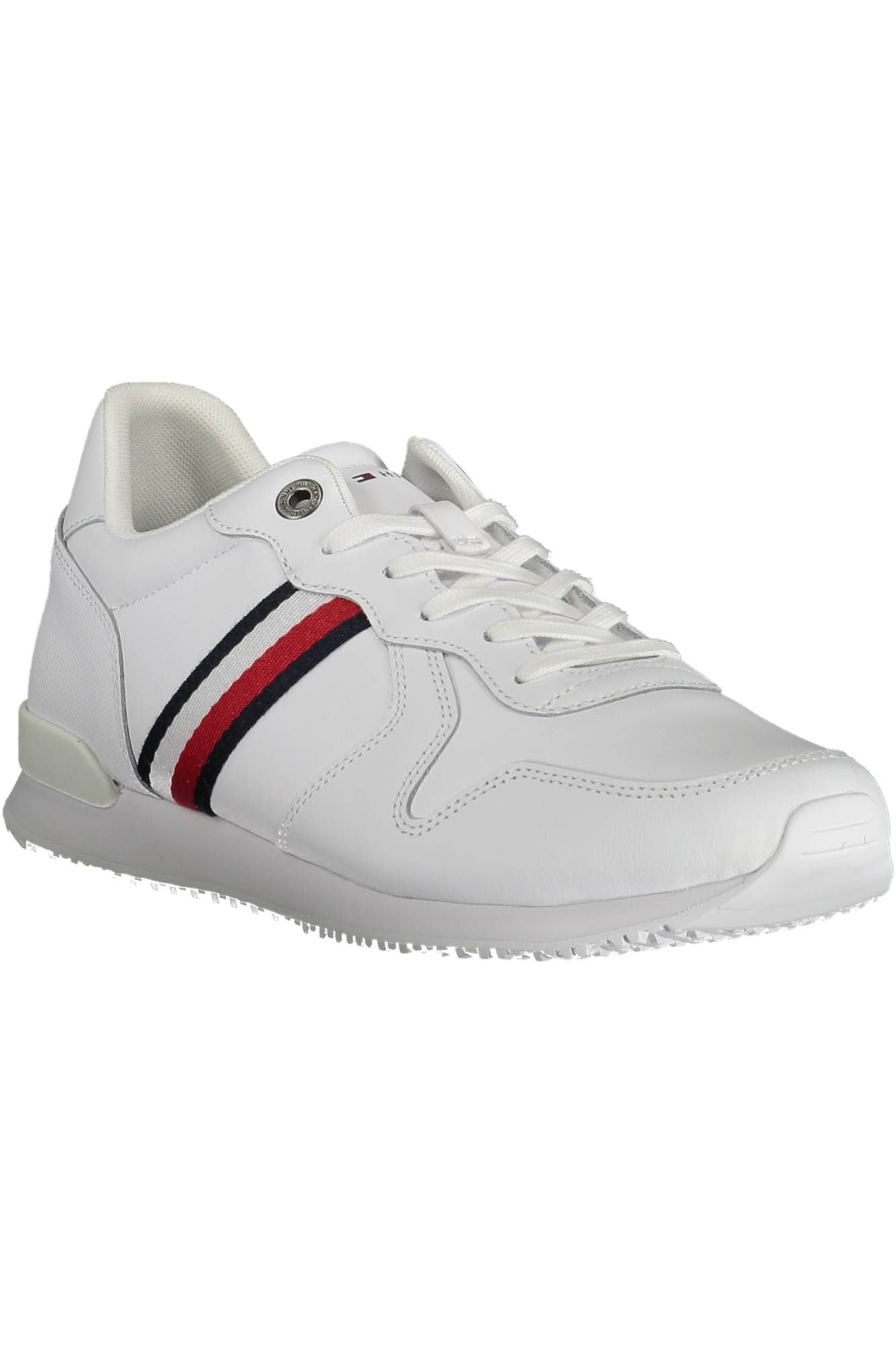 Sleek White Lace-up Sports Sneakers