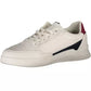 Chic White Lace-Up Sneakers with Contrasting Accents