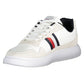 Sleek White Lace-up Sneakers with Contrast Detail
