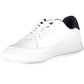 Sleek White Leather Sneakers with Embroidery Detail